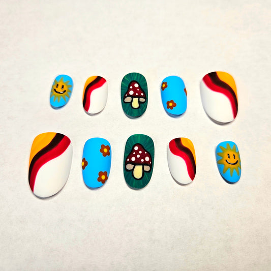 The 70s Throwback Press-On Nails Custom Shape
