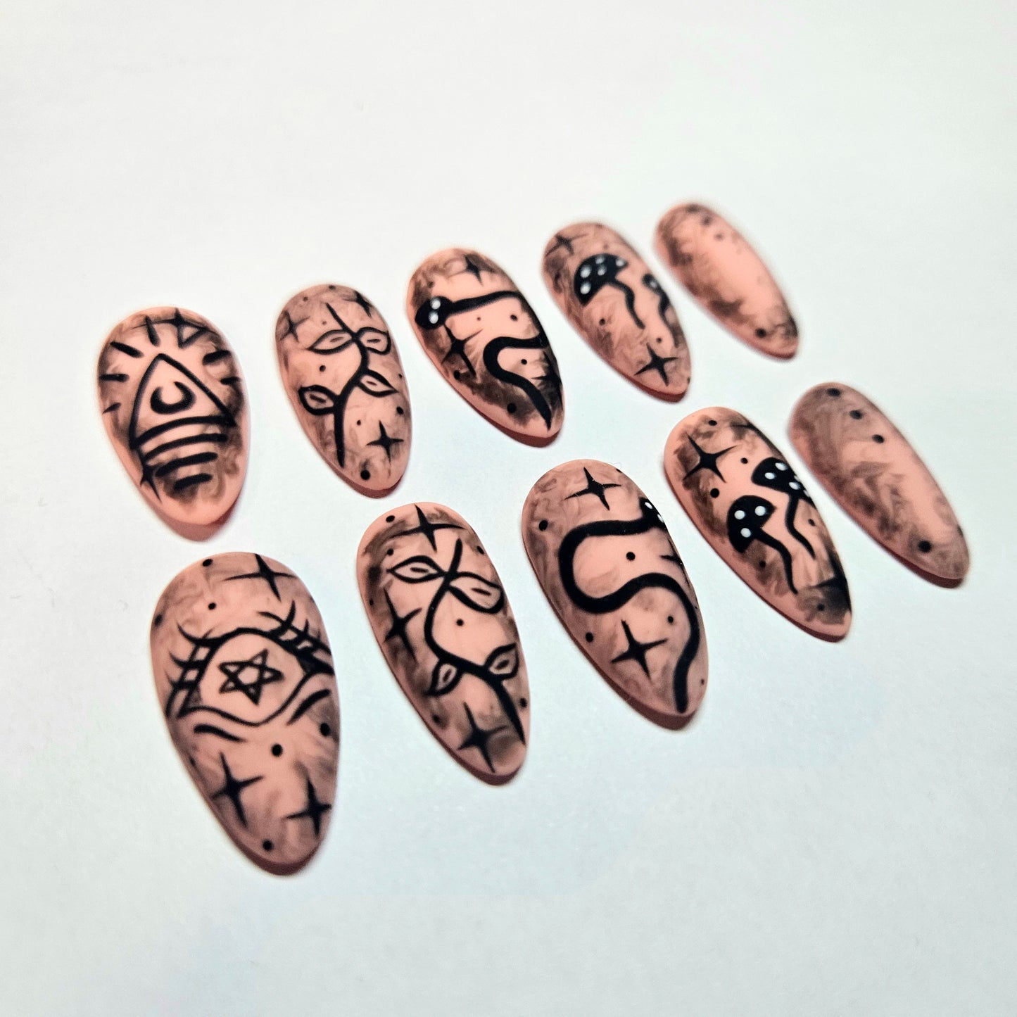 Witchy Smoke Press-On Nails Custom Shape